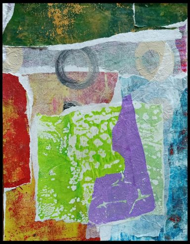 Insomnia Abstract artwork featuring vibrant colors and geometric shapes.