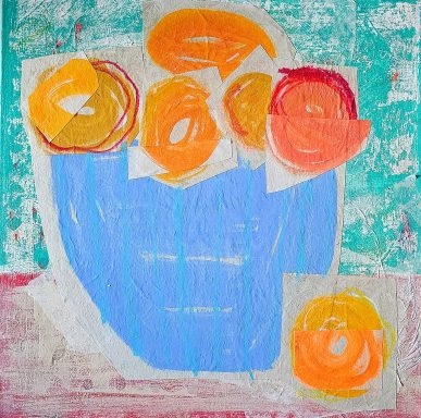 oranges in a blue bowl oranges in blue bowl